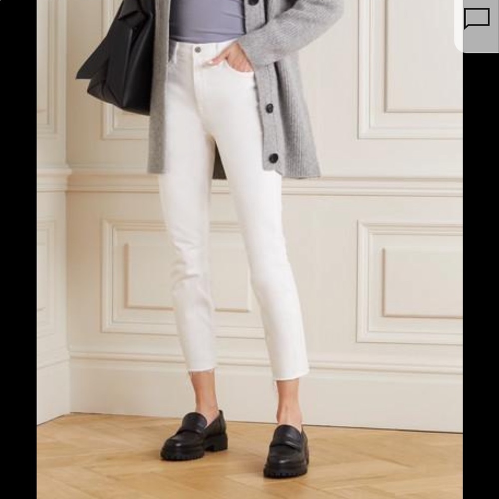 GRLFRND Reed Cropped Mid-rise Slim-leg Jeans In White!